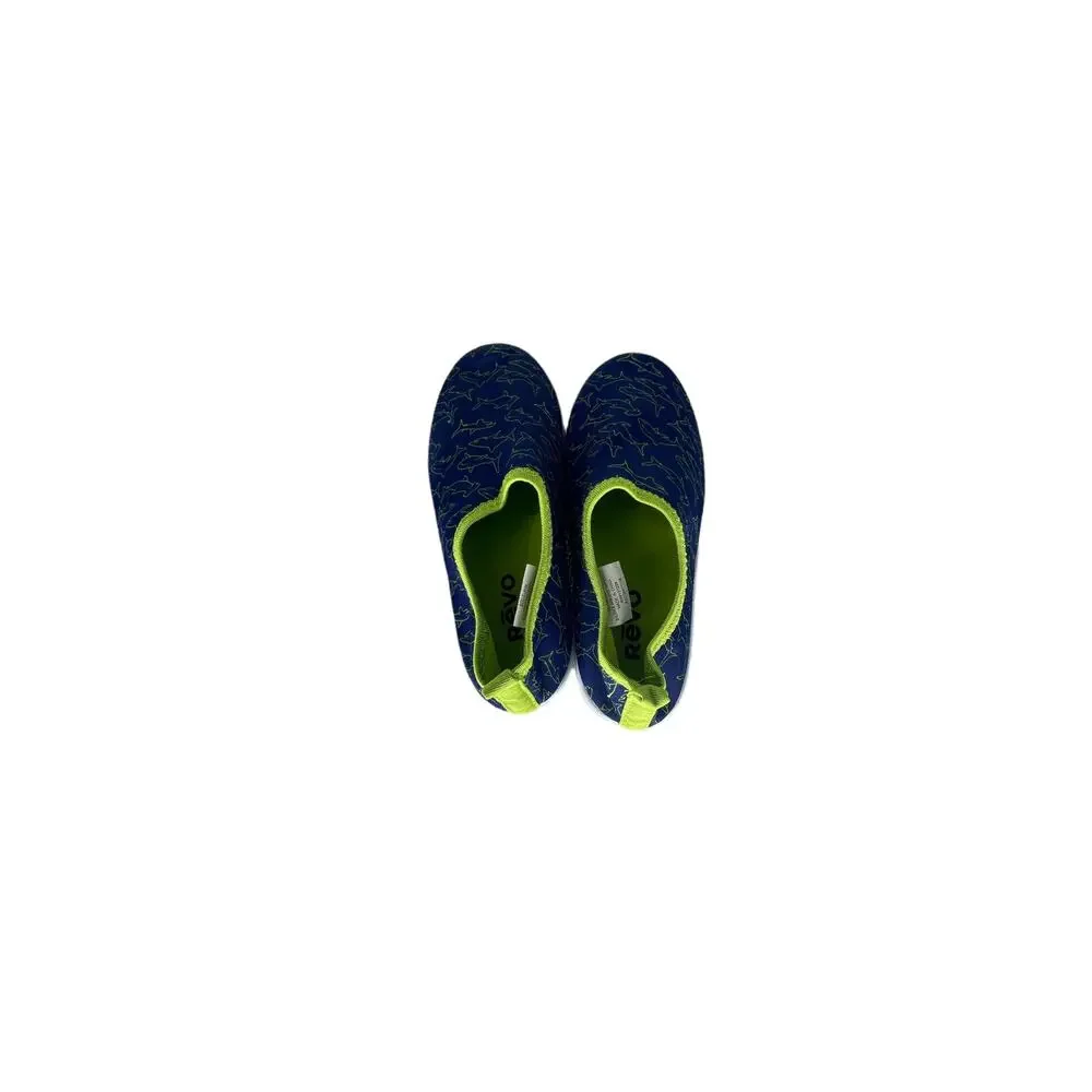 Revo Boys Youth Blue Green Shark Print Slip-On Water Shoes